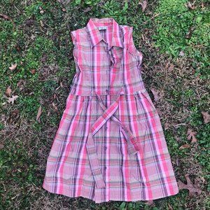 Pink/Brown Tartan Dress